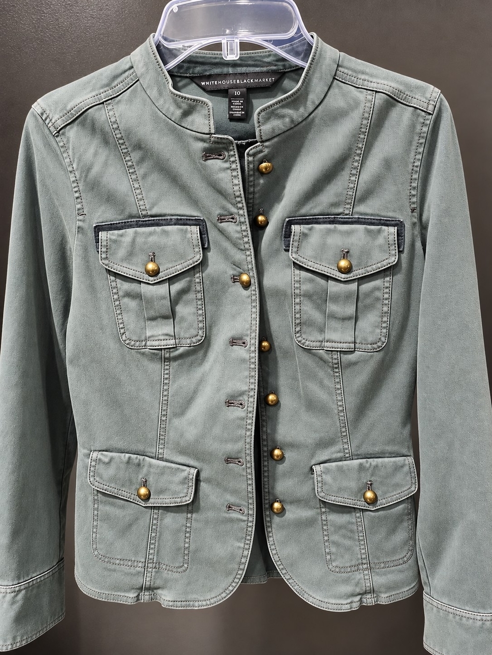 White House Black Market Sage Green Military-Inspired Utility Jacket
